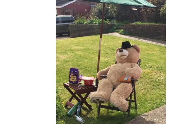 The bear had a little bit too much to eat and drink over Easter. Picture: Nicki Smith