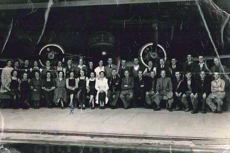 Workers at the de Haviland factory, Eastern Road, Portsmouth, Christmas 1951.
