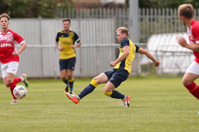 Olly Long netted the winner on his Clanfield debut at Liss.
Picture: Chris Moorhouse