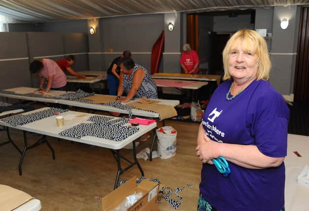 Team Scrubbers at Gosport Masonic Hall in Clarence Road, Gosport, on Friday, May 29, who have been making scrubs, bags and face masks with a team across Hampshire for the last eight weeks.
Pictured is: Lin Gell, co-ordinator.
Picture: Sarah Standing (290520-9114)