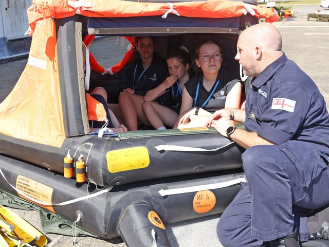 Year 7 pupils form Meoncross School get to grips with Survival equipment at SULSTEMIC