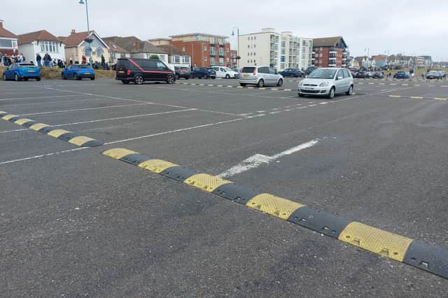 Speed bumps that were put into the Beach Road car park in Lee-on-the-Solent this year Picture: Fiona Callingham
