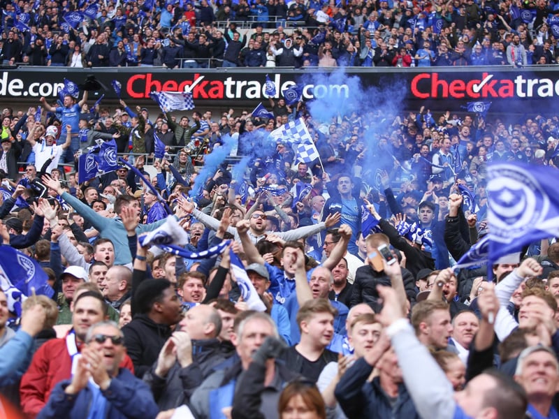 Pompey fans at Wembley against Sunderland in the Checkatrade Trophy final on March 31, 2019. Picture: Habibur Rahman