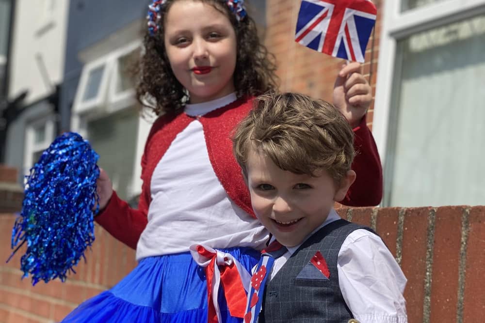 Dressed up for VE Day, Ronnie and Zahra Rad.
 
Photograph by Steve Rad.