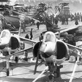 Preparations for Hermes to leave Portsmouth for the Falklands PP394