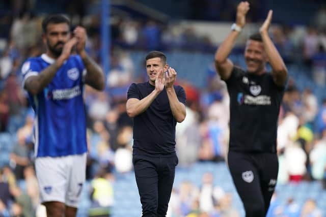 Pompey head coach John Mousinho is confident there's a lot to come from Pompey. Pic: Jason Brown.