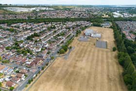 An aerial view of houses in Portchester showing how dry the ground is Picture: Finnbarr Webster/Getty Images