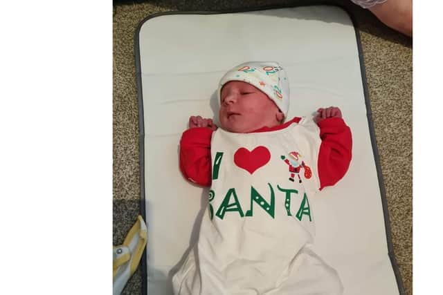 Grace Elizabeth Parsons was born at 1.17am on December 25. Picture: Steven Parsons