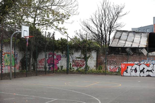 The Orchard Park project is seeking to rejuvenate the run-down basketball court and its surroundings, making it a community-minded hub for street art and basketball.
Picture: Sam Stephenson