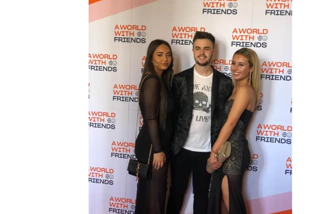 From left, Jess Hine, Lewis Hine and Chloe Hine. Picture: A World With Friends