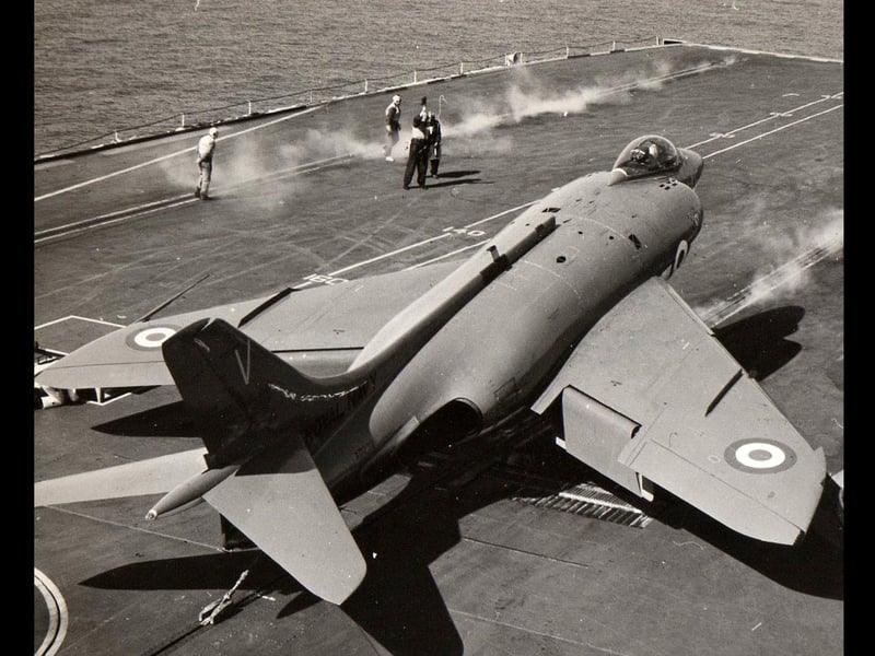 Scimitar ready for take off from HMS Victorious. Picture: Courtesy of Robin Kay