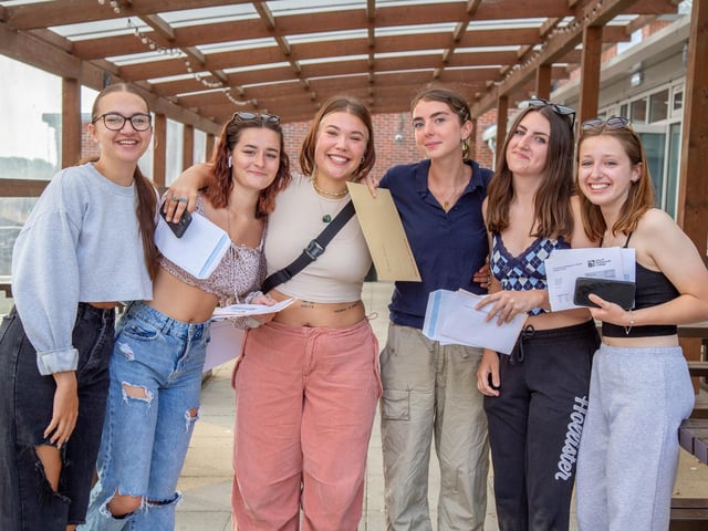 Portsmouth College friends happy with their results
Picture: Habibur Rahman
