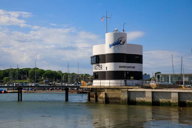 The giant lobster painted on the River Hamble Harbour Master’s Office in Warsash was created by London-based street artist ATM. Picture: Siân Addison.