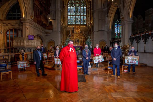 Father Bob White with the Lord Mayor, Rob Wood, Cllr Steve Pitt, MP Stephen Morgan and charity representatives at the church.

Picture: Habibur Rahman