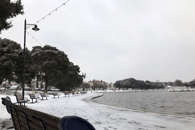 Canoe Lake, Portsmouth during the Beast from the East in 2018.

 Picture: Byron Melton/The News Portsmouth