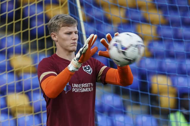 Jake Eastwood made one appearance for Pompey this season during an emergency loan move from Sheffield United