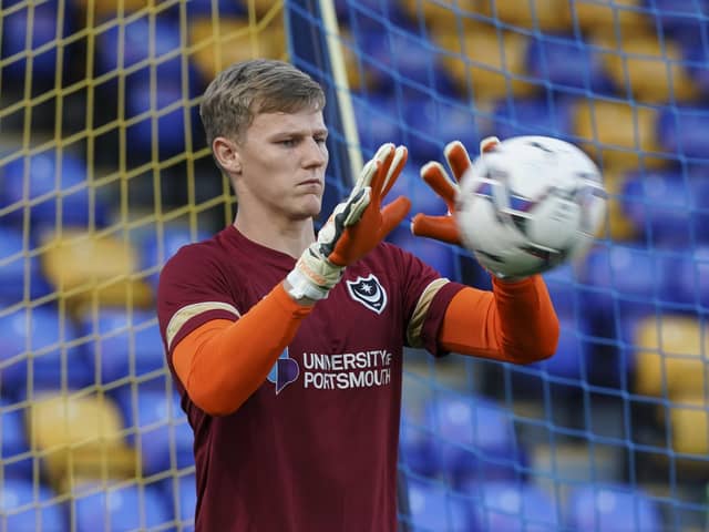 Jake Eastwood made one appearance for Pompey this season during an emergency loan move from Sheffield United
