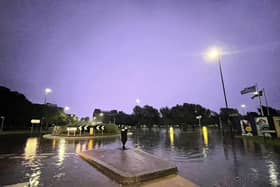 Storm 27th July 2021 the scene near Clarence Pier Roundabout by Jamie Harknett. Instagram: @southseastudio