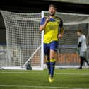 Steve Hutchings has just scored his first goal against Brockenhurst last Friday - a day later he hit a hat-trick for the club's reserves. Picture by Dave Bodymore