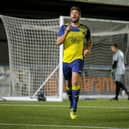 Steve Hutchings has just scored his first goal against Brockenhurst last Friday - a day later he hit a hat-trick for the club's reserves. Picture by Dave Bodymore