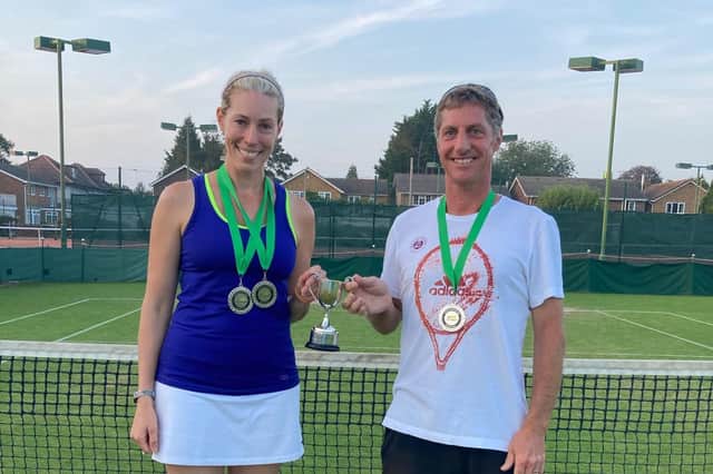 Avenue mixed doubles winners Victoria Pine and Ian Udal