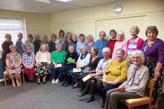 Founder members of Stokes Bay WI with current President Angela MacCallum on the back row/right