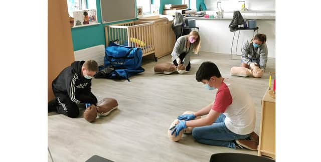 HSDC students taking a T Level in childcare