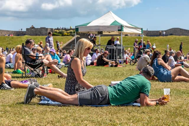 Crowds enjoying the opening Live at The Bandstand event of the season in Castle Field, June 22, 2022. Picture: Mike Cooter (120622)