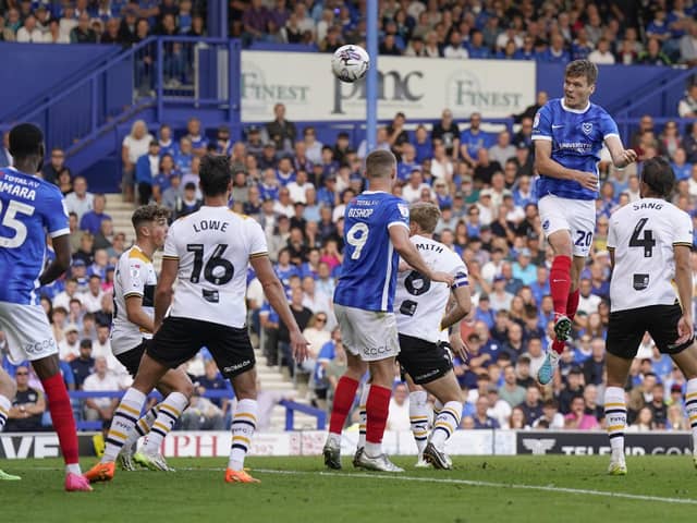 Pompey defender Sean Raggett in the win over Port Vale. Pic: Jason Brown.