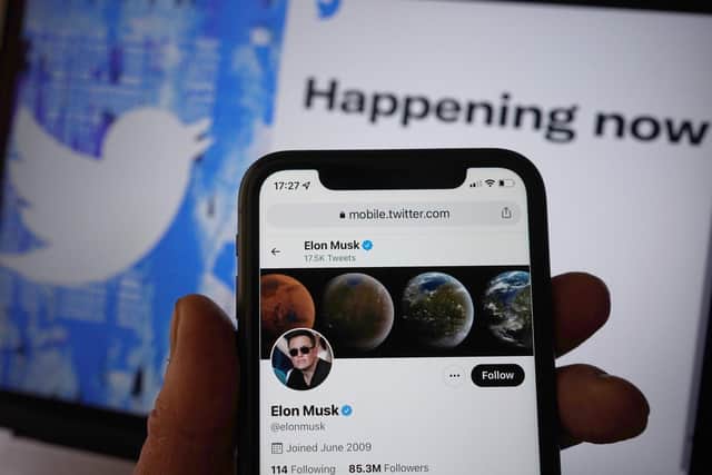 . New owner Elon Musk had announced that the company would let users buy a blue-tick verification badge by subscribing to Twitter Blue, a badge previously only given to prominent accounts which Twitter had identified as authentic. Photo: Yui Mok/PA Wire