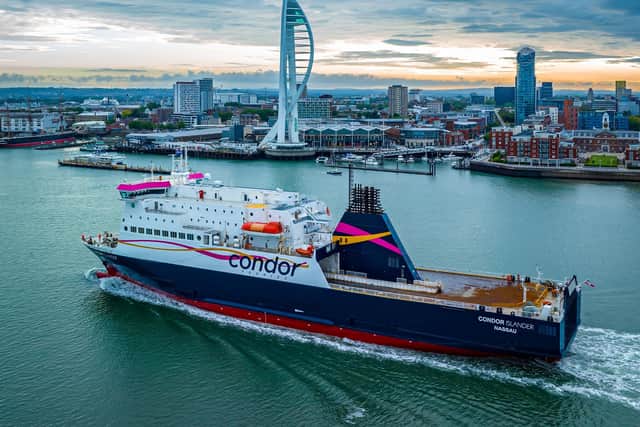 MV Condor Islander sailing into Portsmouth on August 3. Picture: Strong Island Media/Portsmouth International Port.