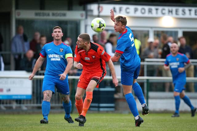 Portchester striker Lee Wort, centre. Picture: Chris Moorhouse