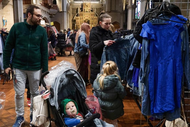 Worth the Weight Vintage Kilo Sale saw 60 rails of clothing for men and women on display at St Mary's Church. Picture: Chris Moorhouse (010225-48)