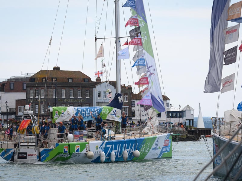 Arrival of the Zhuhai yacht into Gunwharf.Picture: Keith Woodland (270721-26)