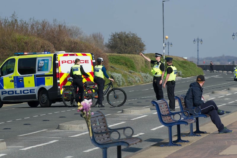 Police in Southsea on March 27, 2020