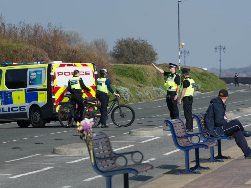 Police in Southsea on March 27, 2020