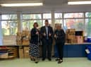 Sean Blackman delivers Oxfam books to St Mary's Catholic Primary School