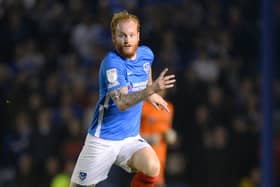 Despite an impressive maiden season at Fratton Park, Connor Ogilvie has found himself sharing the left centre-half spot with Clark Robertson in recent weeks. Picture: Graham Hunt/ProSportsImages