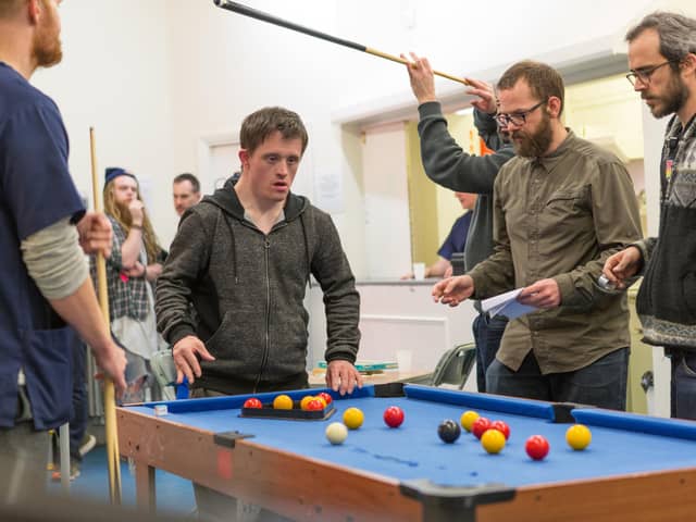 Filming Innocence, with actor Tommy Jessop, centre, and director Ben Reid, right.