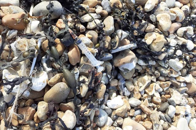 Waste at Hayling Island seafront on Sunday, October 10