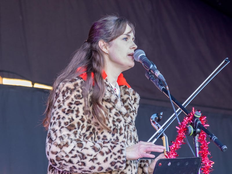 Pictured - Live music was being performed on stage to the crowds.