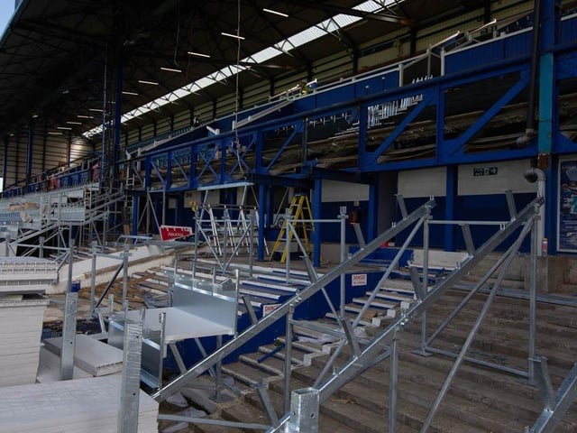 Pompey boss Danny Cowley will have a new dug-out to sit in in the South Stand once work is complete.

Picture: Habibur Rahman