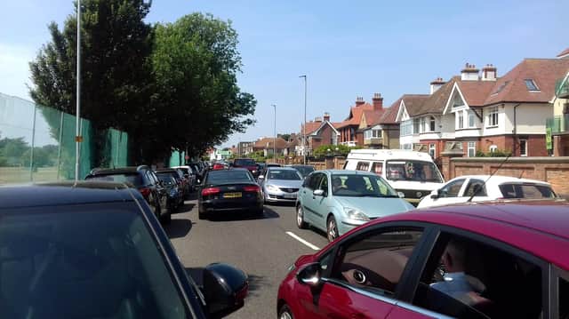 Busy road in Southsea as a result of the closures along the seafront. Picture: Courtesy of J Stainer