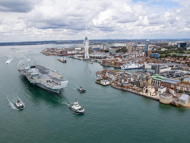 HMS Prince of Wales leaving Portsmouth Harbour on Wednesday afternoon.Pictured - HMS Prince of WalesPhotos by Alex Shute