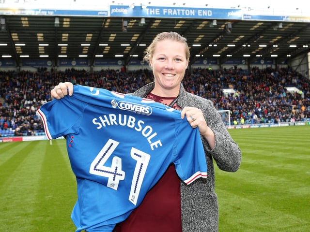 The England cricket World Cup winner is a life-long fan and was presented with a shirt on the Fratton Park pitch in 2017.