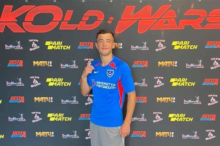 Lucas Ballingall is flying the flag for Pompey - and England - in Belarus