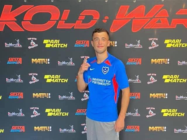 Lucas Ballingall is flying the flag for Pompey - and England - in Belarus