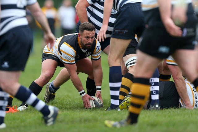 Portsmouth scrum-half Jamie Mac poised to attack. Picture: Chris Moorhouse (jpns 220423-040)