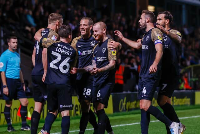 Pompey continued their unbeaten start to the League One campaign with a 2-0 win over Burton on Tuesday.