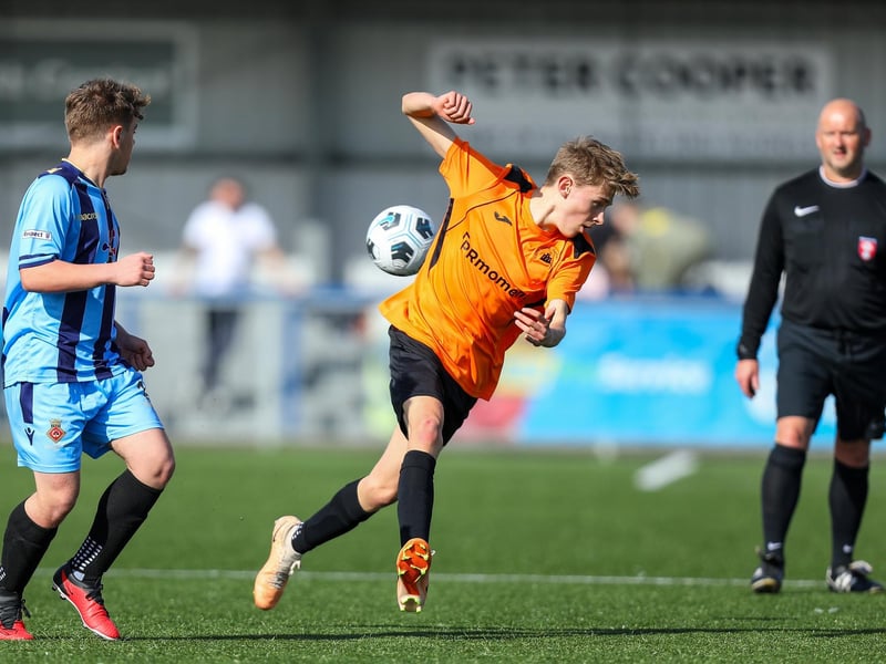 Castle United (orange) v Fleetlands Reds. Picture: Chris Moorhouse